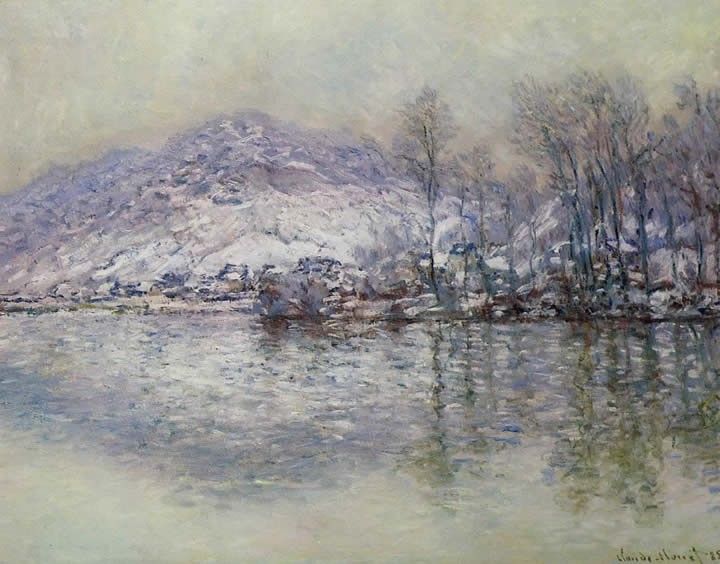 Claude Monet The Seine at Port Villez Snow Effect
